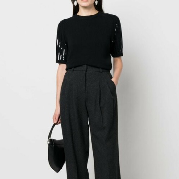 NWT Dorothee Schumacher Sequin Statement Pullover in Pure Black - Size XXL - Picture 2 of 13